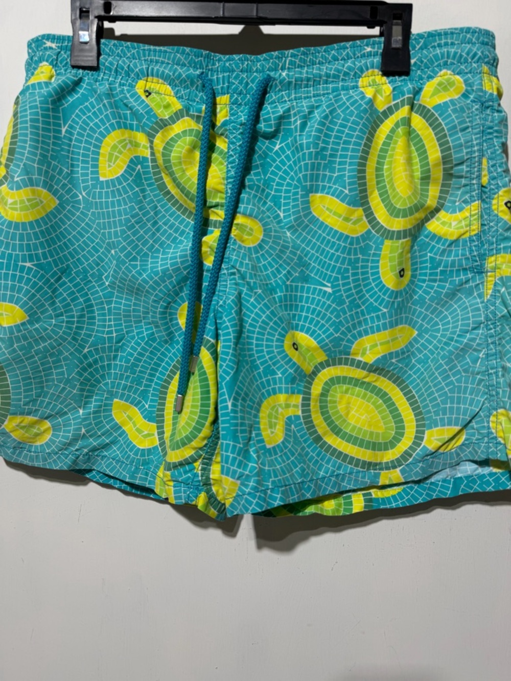 Vilebrequin Moorea Ronde des Tortues Mosaïque Turtle Swim Trunks Teal Large